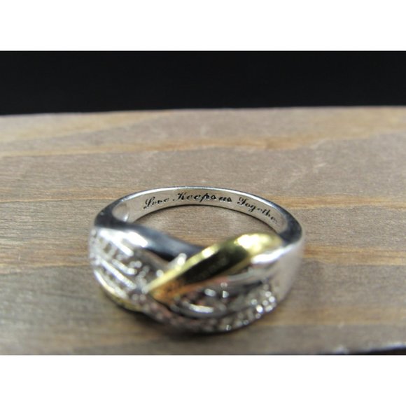 Size 6 Sterling Silver Evelynn & Richard Diamond Name Band Ring Vintage - Picture 5 of 9